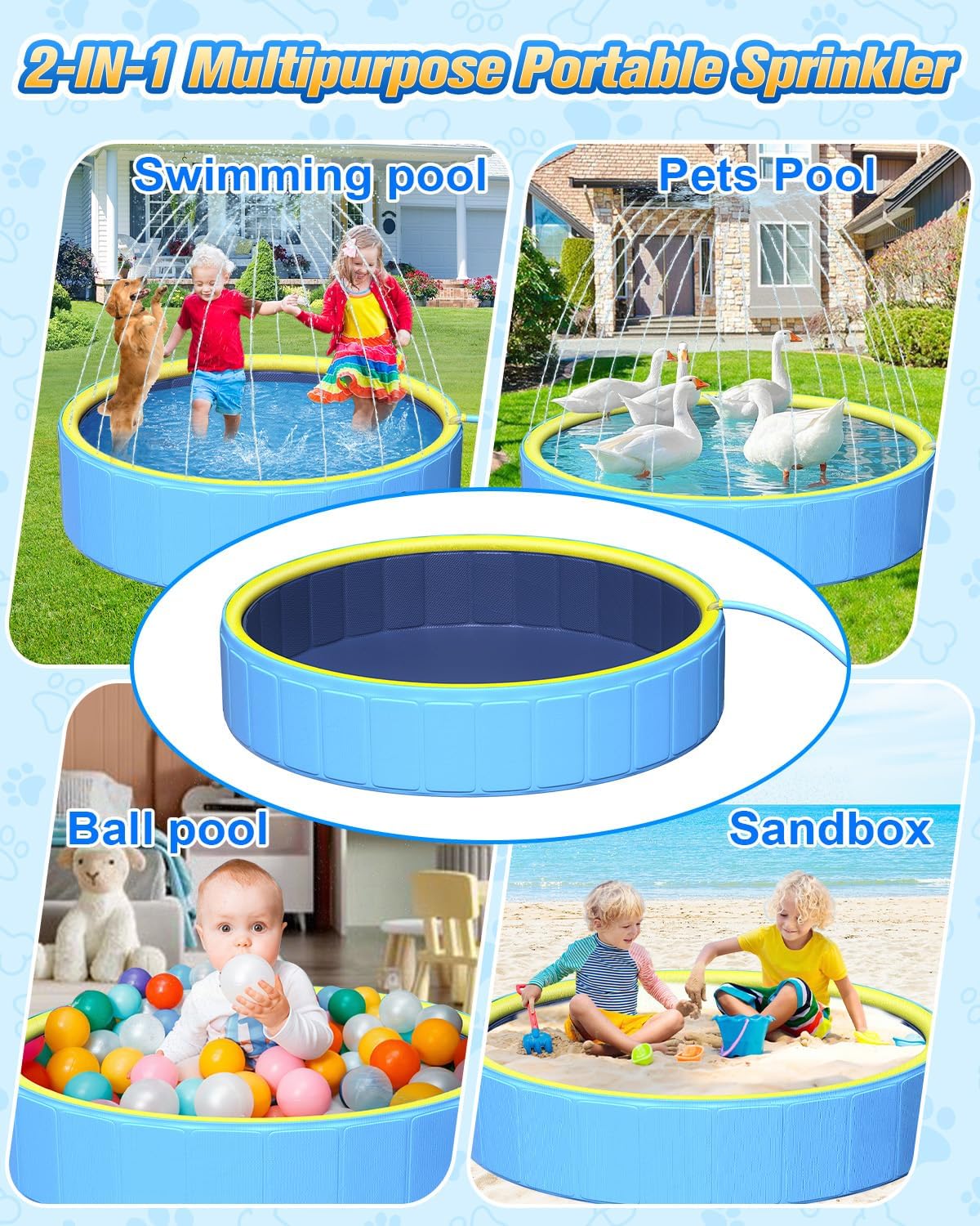 Pet swimming pool folding pool water spray toy