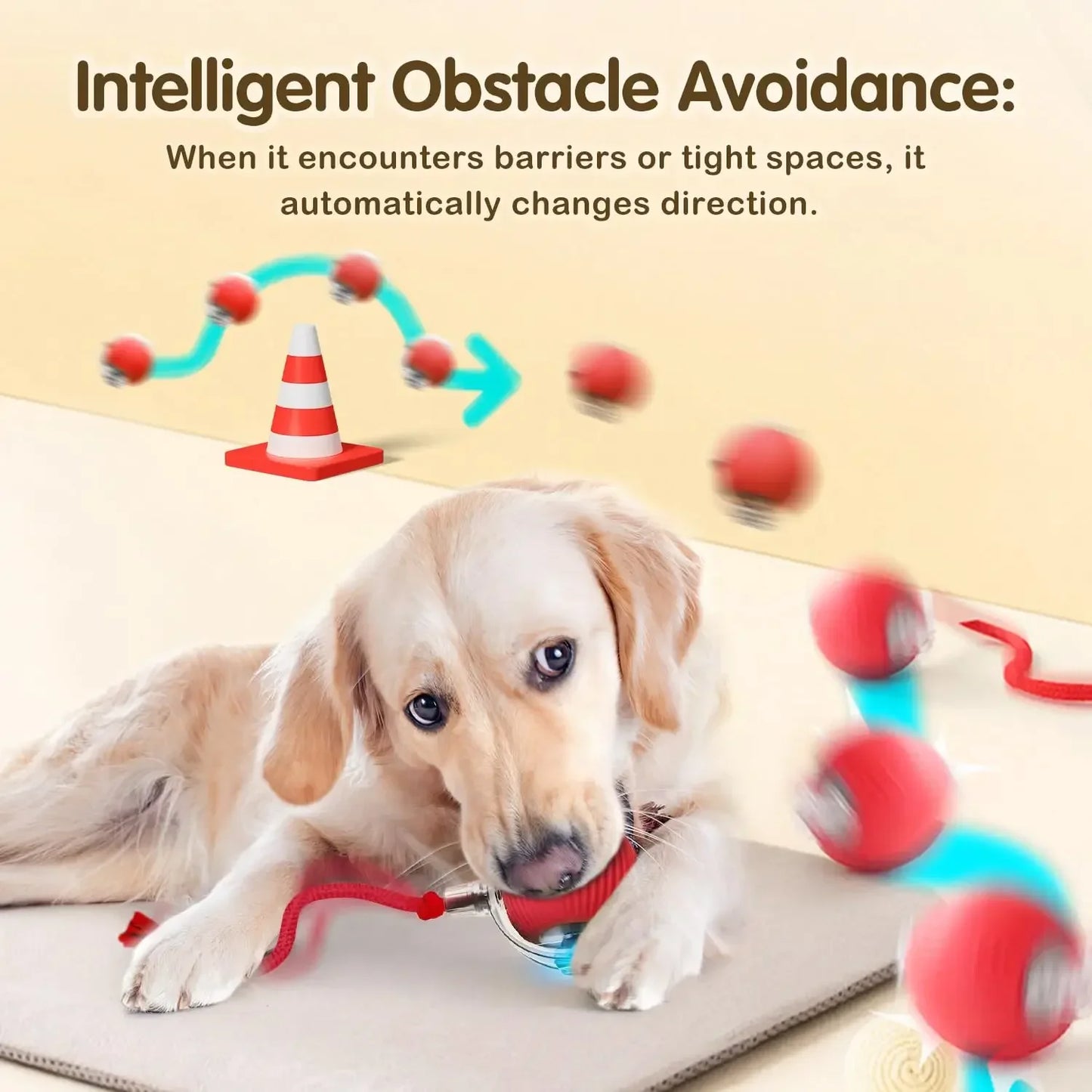 Pet Interactive Ball Toy, Automatic Rolling Ball