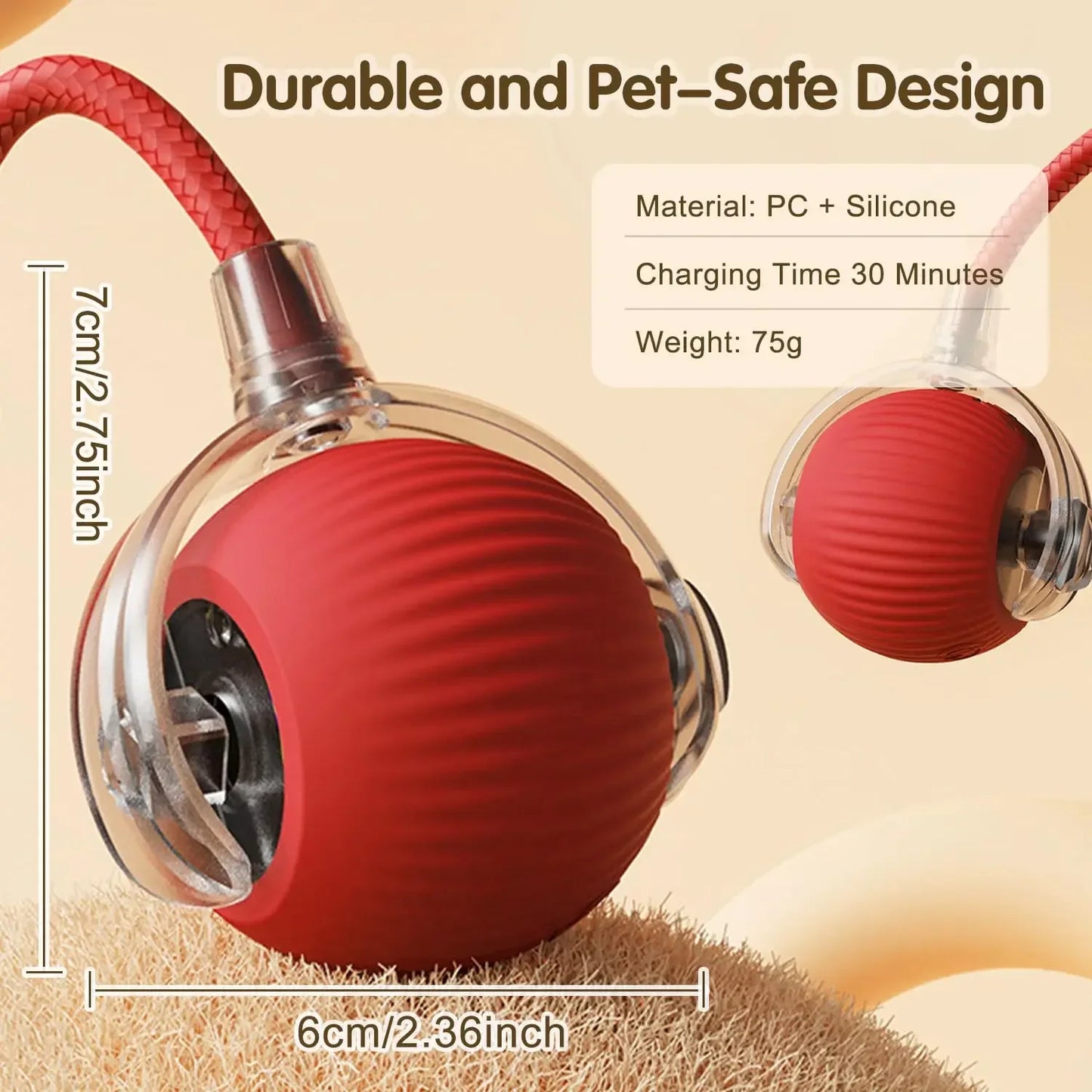 Pet Interactive Ball Toy, Automatic Rolling Ball