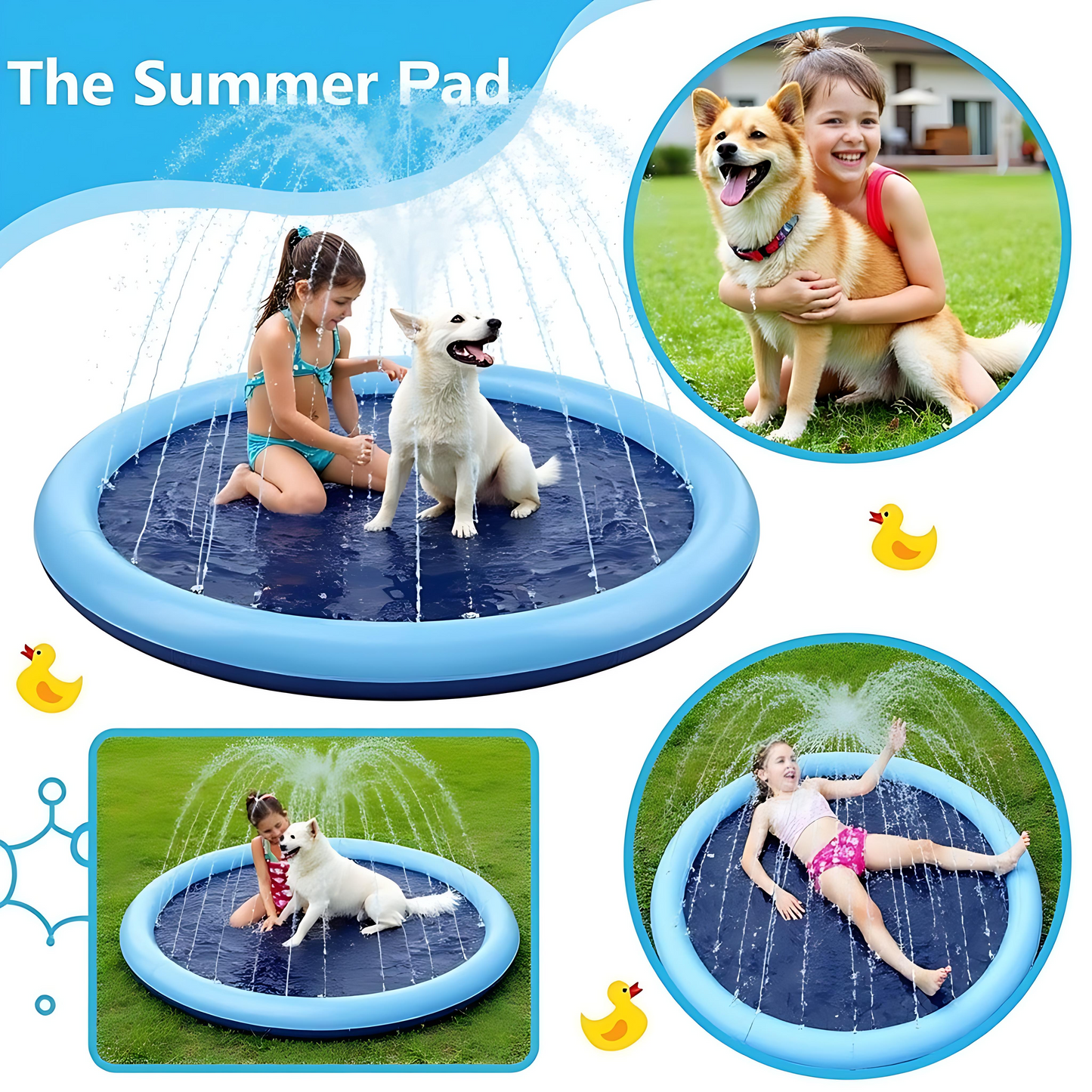 Pet swimming pool folding pool water spray toy