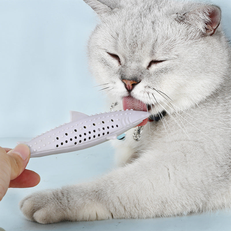 Cat mint toy silicone fish