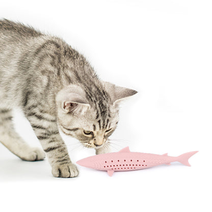 Cat mint toy silicone fish