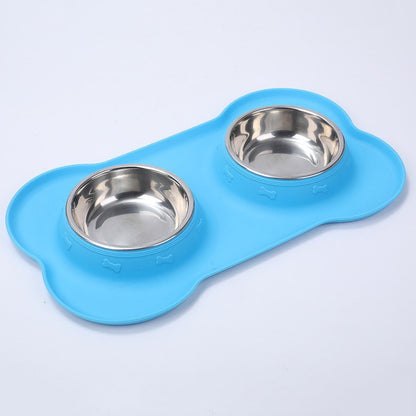 Pet stainless steel double bowl