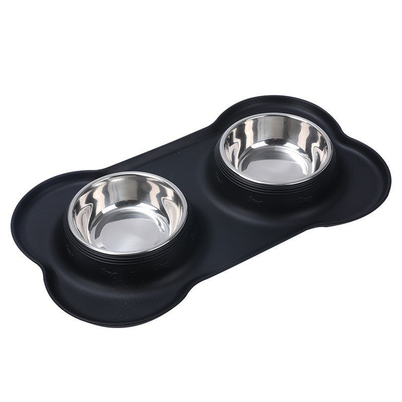 Pet stainless steel double bowl