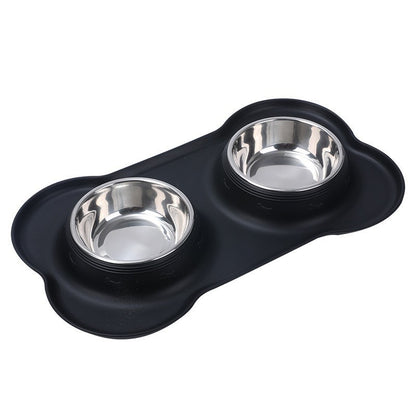 Pet stainless steel double bowl