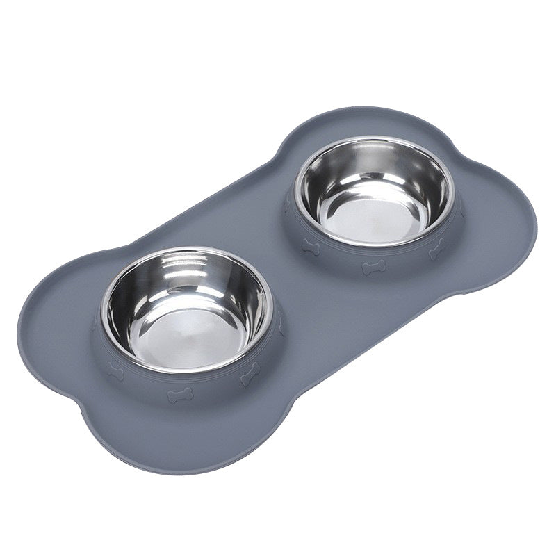 Pet stainless steel double bowl