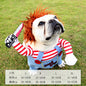 Deadly doll Pet costume Halloween holding knife dagger