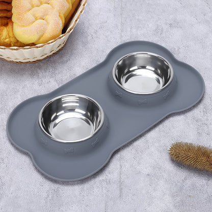 Pet stainless steel double bowl