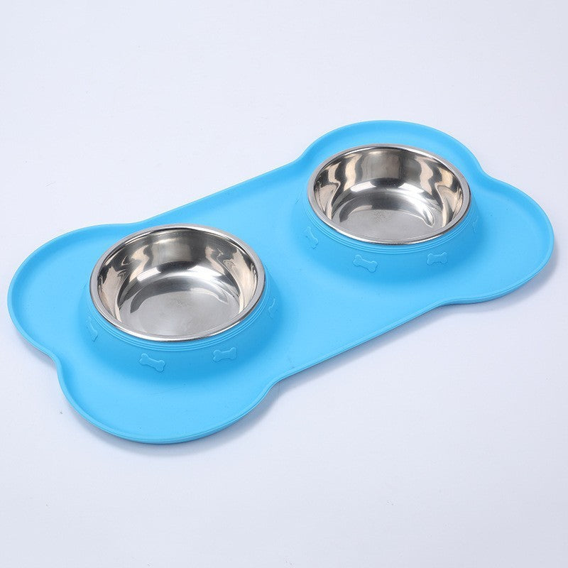 Pet stainless steel double bowl