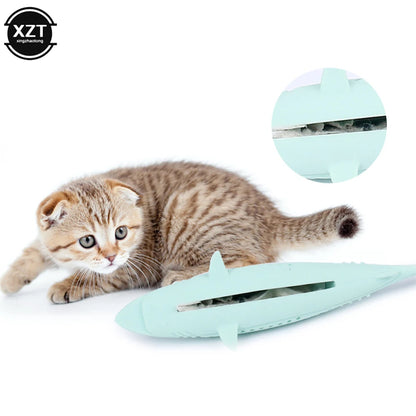 Cat mint toy silicone fish