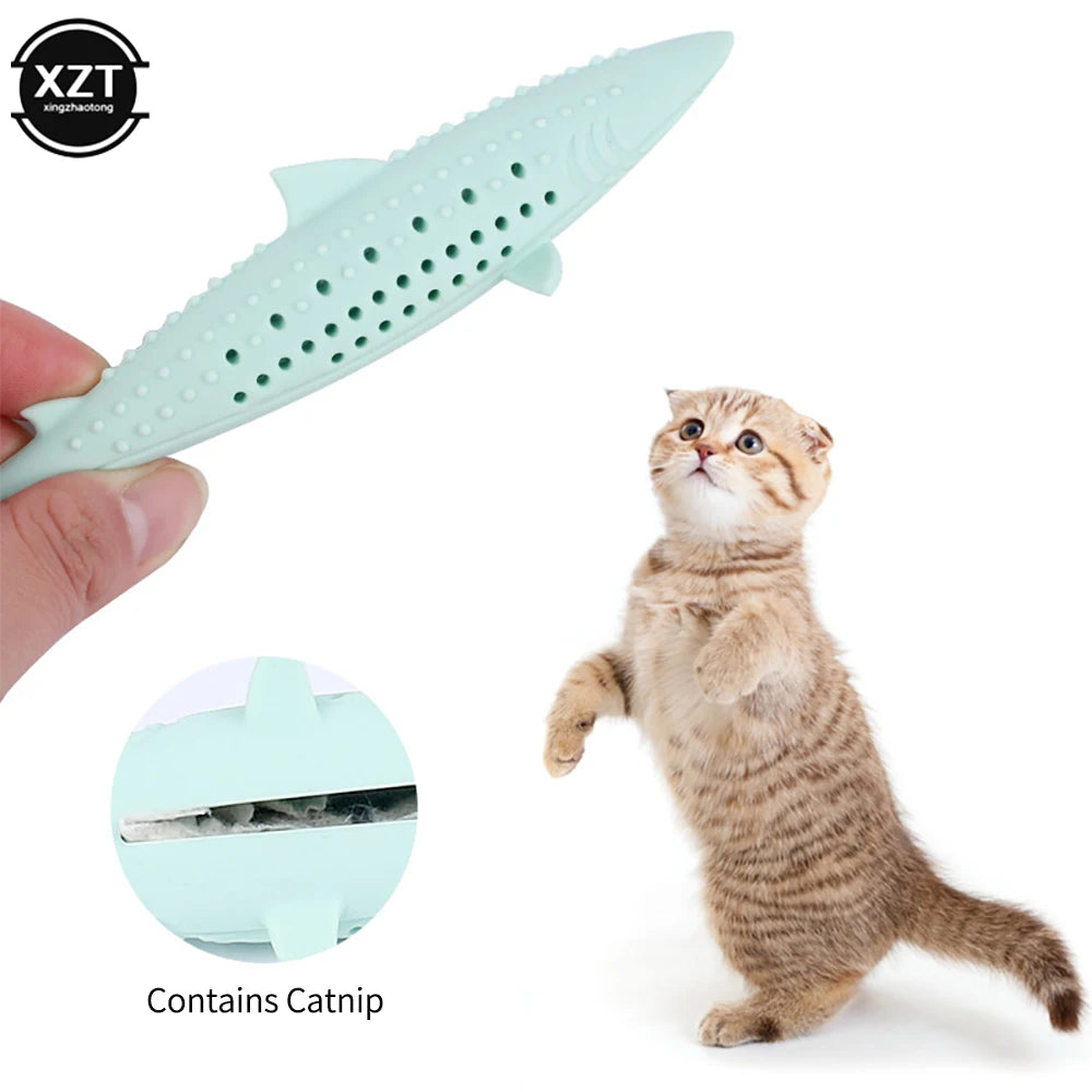 Cat mint toy silicone fish