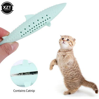 Cat mint toy silicone fish